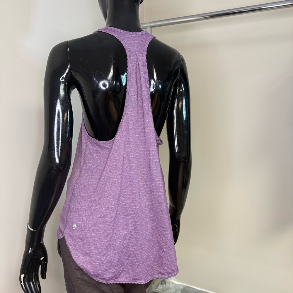 Lululemon 105 F Singlet Tank — Heathered Purple Fog (Size 8) Long Loose Tanktop - Picture 7 of 10